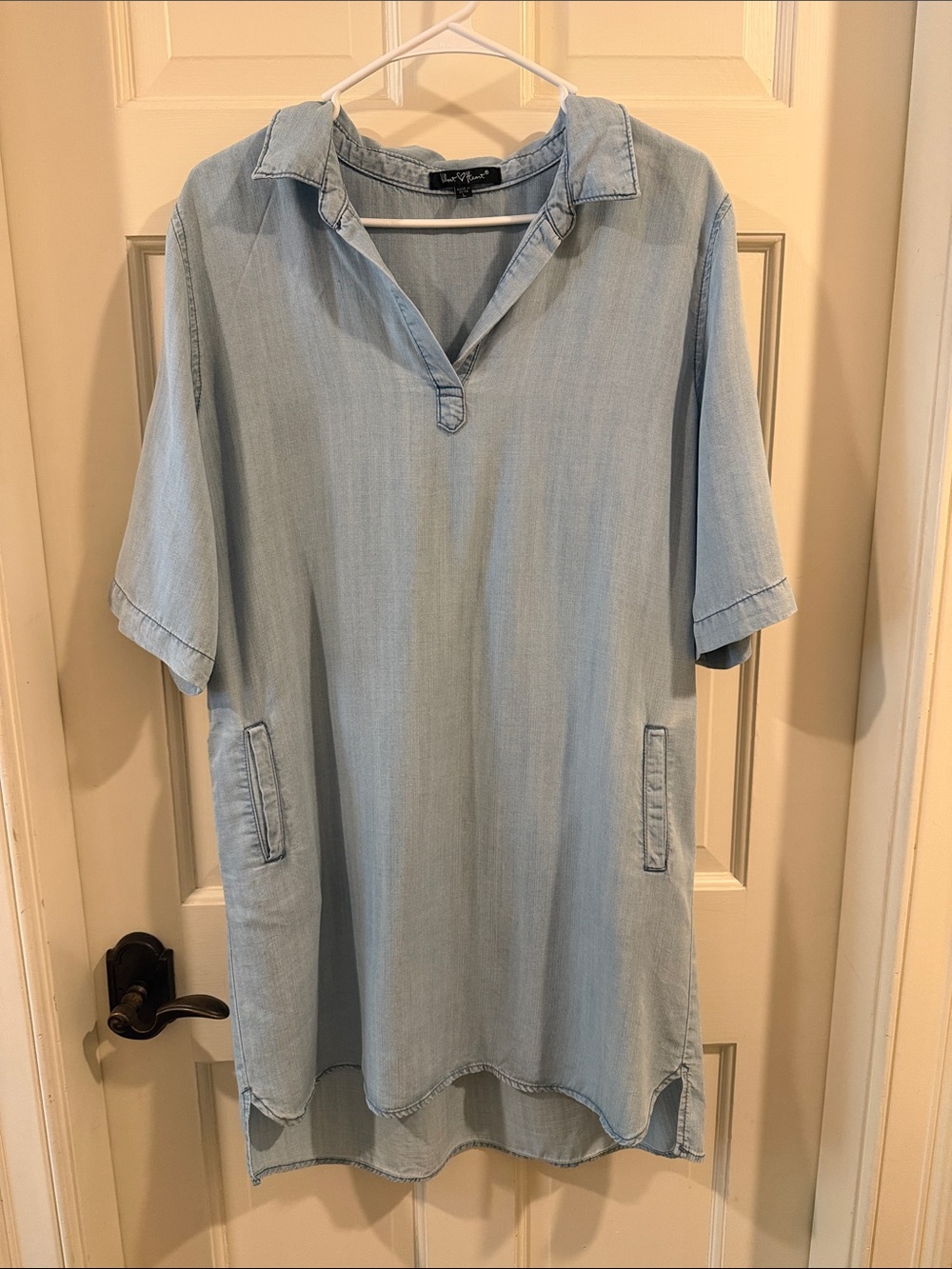 🌲 NWOT Blue Chambray Polo Dress, Size L